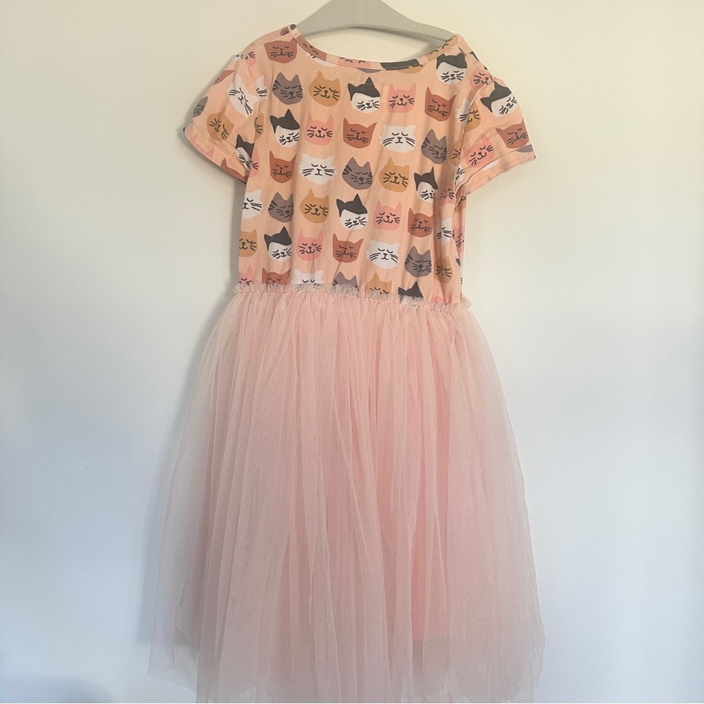 Taylor Joelle Adorable Cat Kitty Print Pink Tulle Twirl Dress 8 - Picture 3 of 7